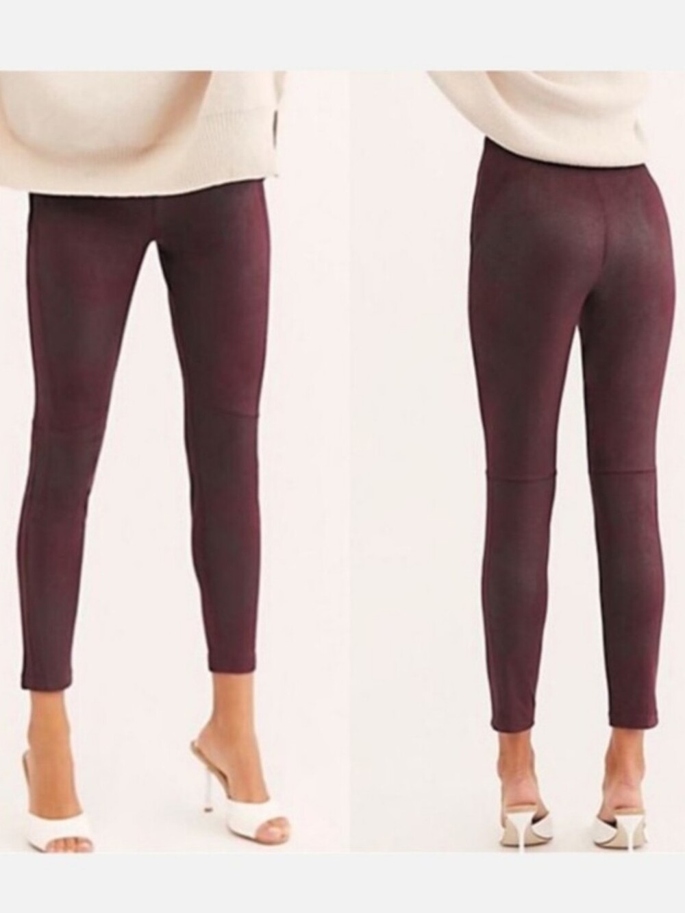 FREE PEOPLE Burgundy Leggings - Size M